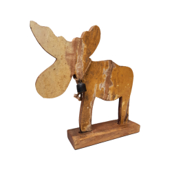 Łoś Renifer ze starego drewna XL Musztardowy